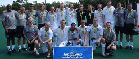 The England Cerebral Palsy Team celebrate with their Gold medals.